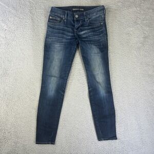 Express Jeans Womens 0 Blue Denim Pant Stella Low Rise Ankle Zip Legging Jegging
